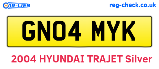 GN04MYK are the vehicle registration plates.