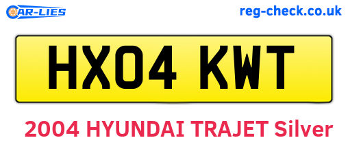 HX04KWT are the vehicle registration plates.