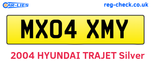 MX04XMY are the vehicle registration plates.