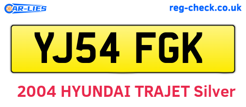 YJ54FGK are the vehicle registration plates.
