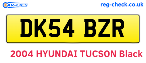 DK54BZR are the vehicle registration plates.