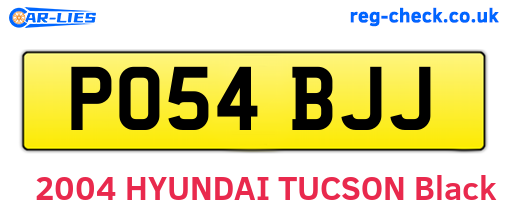 PO54BJJ are the vehicle registration plates.