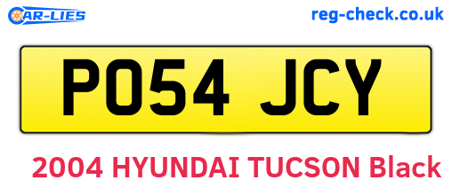 PO54JCY are the vehicle registration plates.