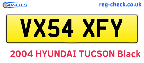 VX54XFY are the vehicle registration plates.
