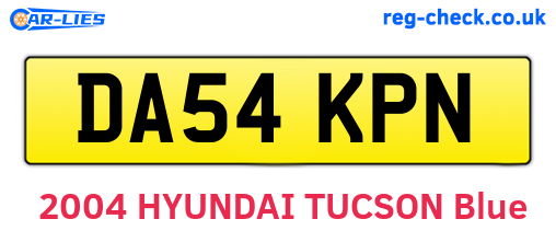 DA54KPN are the vehicle registration plates.