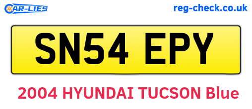 SN54EPY are the vehicle registration plates.