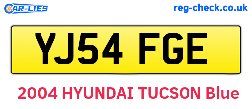YJ54FGE are the vehicle registration plates.