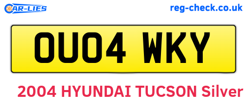 OU04WKY are the vehicle registration plates.