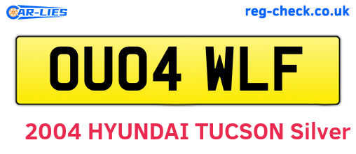OU04WLF are the vehicle registration plates.