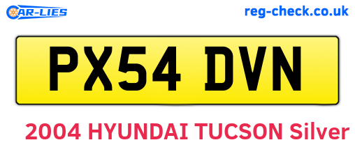 PX54DVN are the vehicle registration plates.