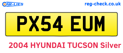 PX54EUM are the vehicle registration plates.