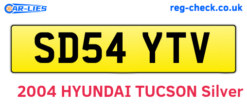 SD54YTV are the vehicle registration plates.