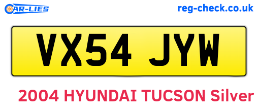 VX54JYW are the vehicle registration plates.
