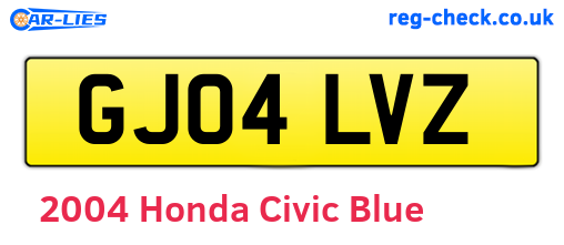 Blue 2004 Honda Civic (GJ04LVZ)