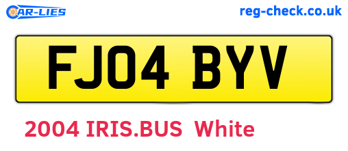 FJ04BYV are the vehicle registration plates.