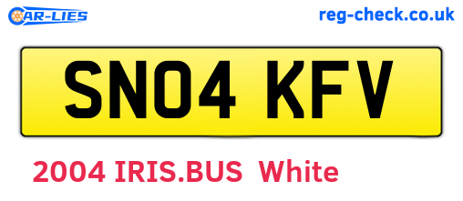 SN04KFV are the vehicle registration plates.