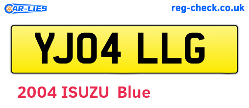 YJ04LLG are the vehicle registration plates.