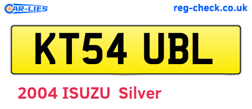 KT54UBL are the vehicle registration plates.
