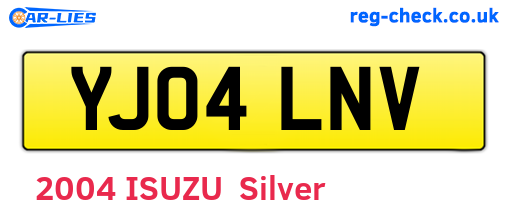 YJ04LNV are the vehicle registration plates.