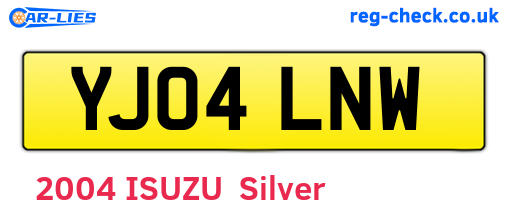 YJ04LNW are the vehicle registration plates.