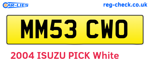 MM53CWO are the vehicle registration plates.