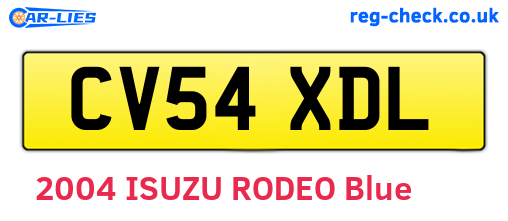 CV54XDL are the vehicle registration plates.