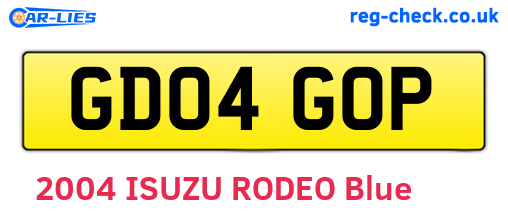GD04GOP are the vehicle registration plates.