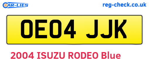 OE04JJK are the vehicle registration plates.