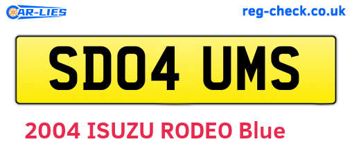 SD04UMS are the vehicle registration plates.