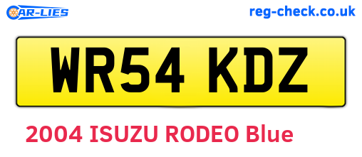 WR54KDZ are the vehicle registration plates.