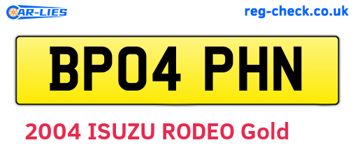 BP04PHN are the vehicle registration plates.