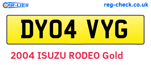 DY04VYG are the vehicle registration plates.