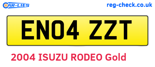 EN04ZZT are the vehicle registration plates.