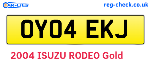 OY04EKJ are the vehicle registration plates.