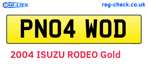 PN04WOD are the vehicle registration plates.