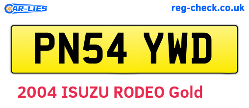 PN54YWD are the vehicle registration plates.