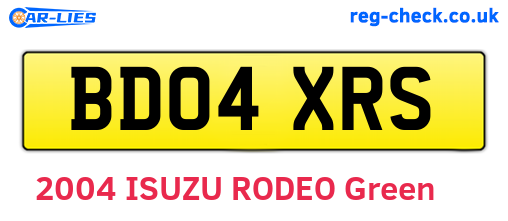 BD04XRS are the vehicle registration plates.