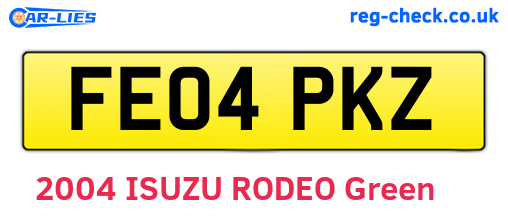 FE04PKZ are the vehicle registration plates.
