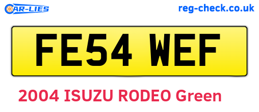FE54WEF are the vehicle registration plates.