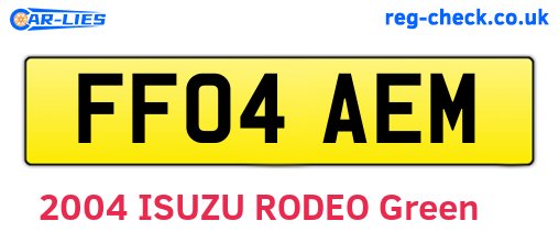 FF04AEM are the vehicle registration plates.