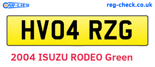 HV04RZG are the vehicle registration plates.