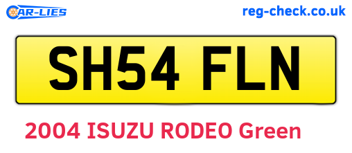 SH54FLN are the vehicle registration plates.