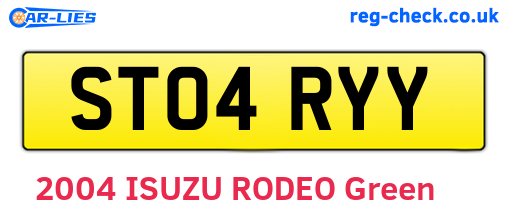 ST04RYY are the vehicle registration plates.