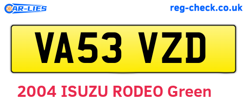 VA53VZD are the vehicle registration plates.