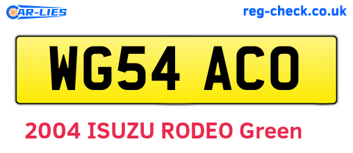 WG54ACO are the vehicle registration plates.