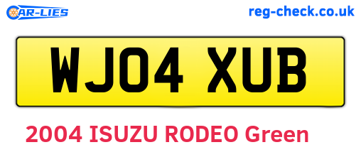 WJ04XUB are the vehicle registration plates.