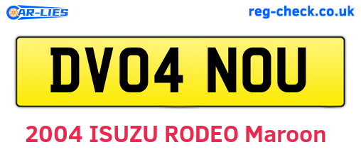 DV04NOU are the vehicle registration plates.