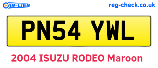 PN54YWL are the vehicle registration plates.