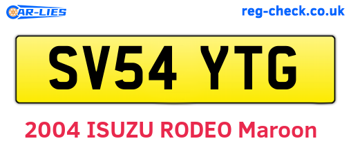 SV54YTG are the vehicle registration plates.