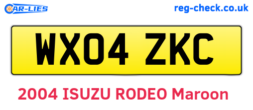 WX04ZKC are the vehicle registration plates.